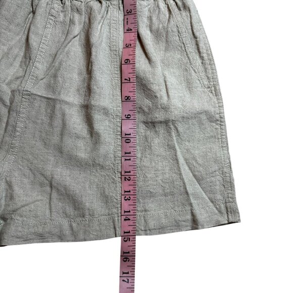 Madewell Womens Pull On Linen-Blend Elastic Waist Shorts Pockets Beige Large NWT - Picture 7 of 8